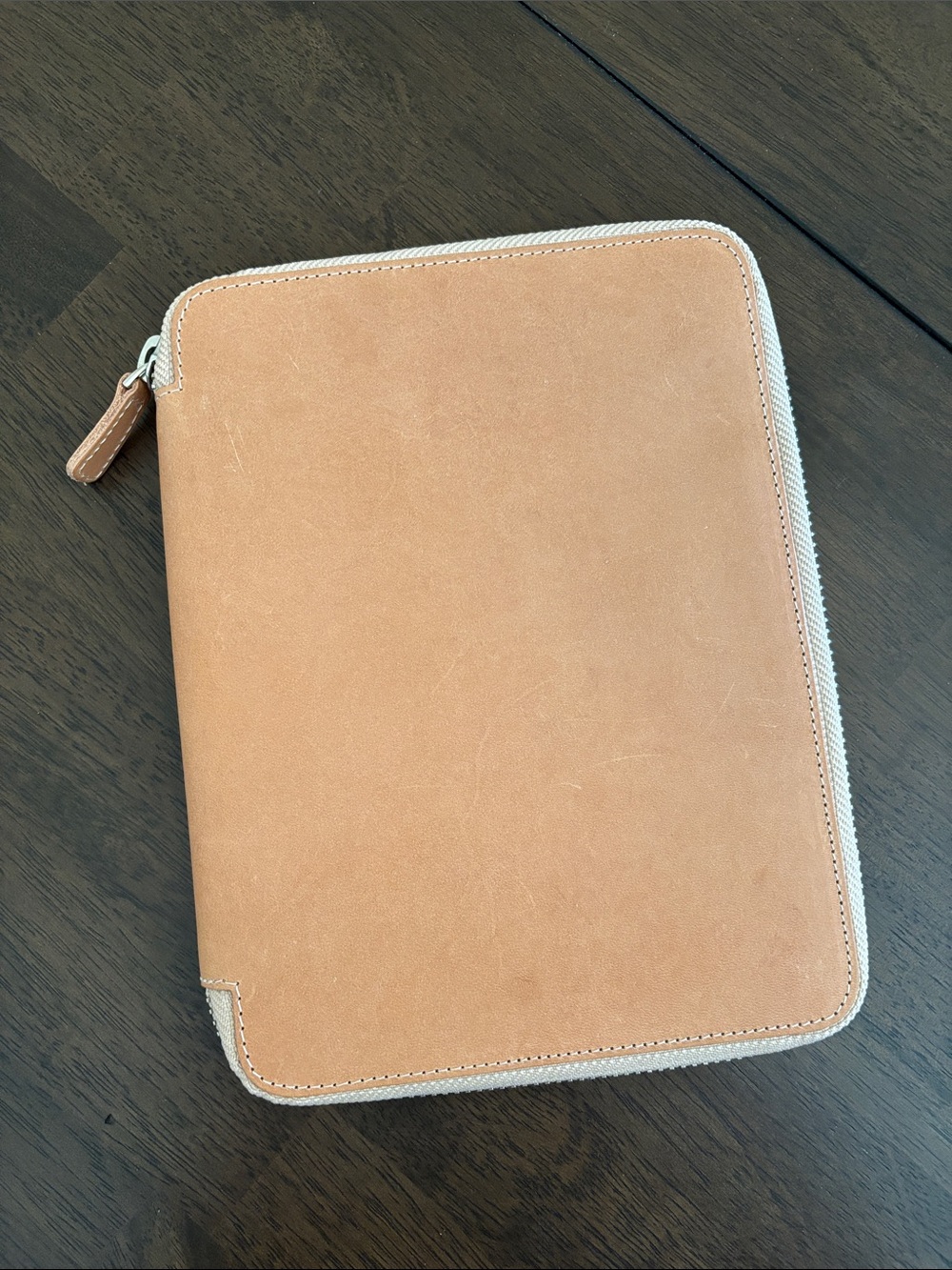 Galen Leather Co. A5 Undyed Leather Zip Notebook Planner Cover